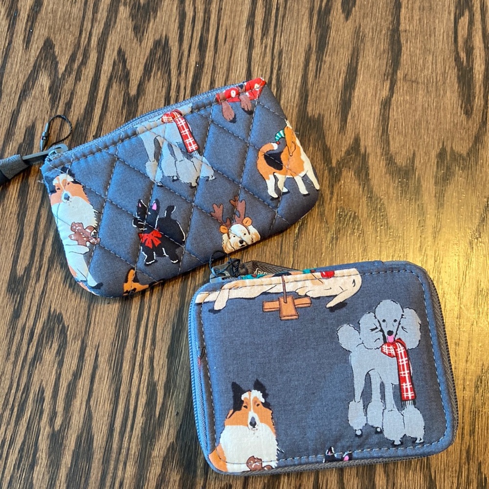 Vera Bradley Holiday Dogs Coin Purse and Travel Pill Case